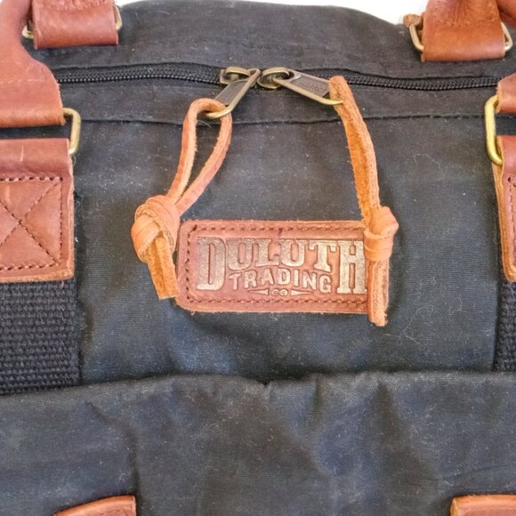 DULUTH TRADING CO XL Heavy-Duty Canvas and Leather Duffle Bag Carry-on Weekender - Picture 5 of 15